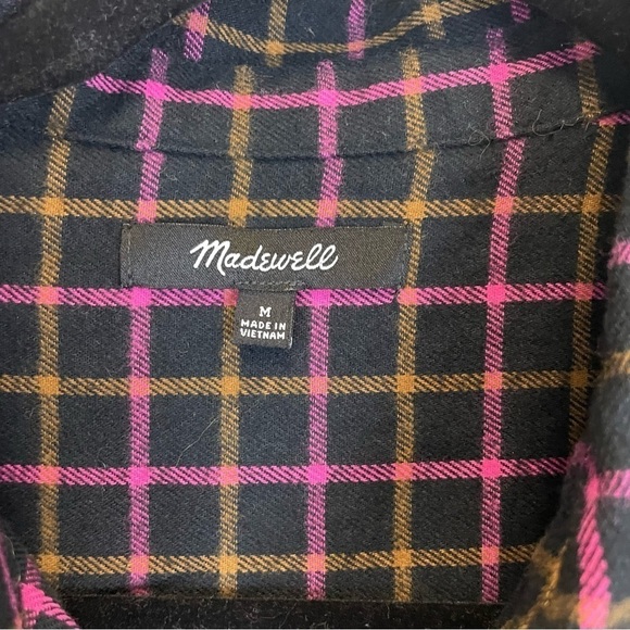 Madewell Grunge Plaid Flannel Long Sleeves Button Up Shirt Size M Cabincore - Picture 4 of 10